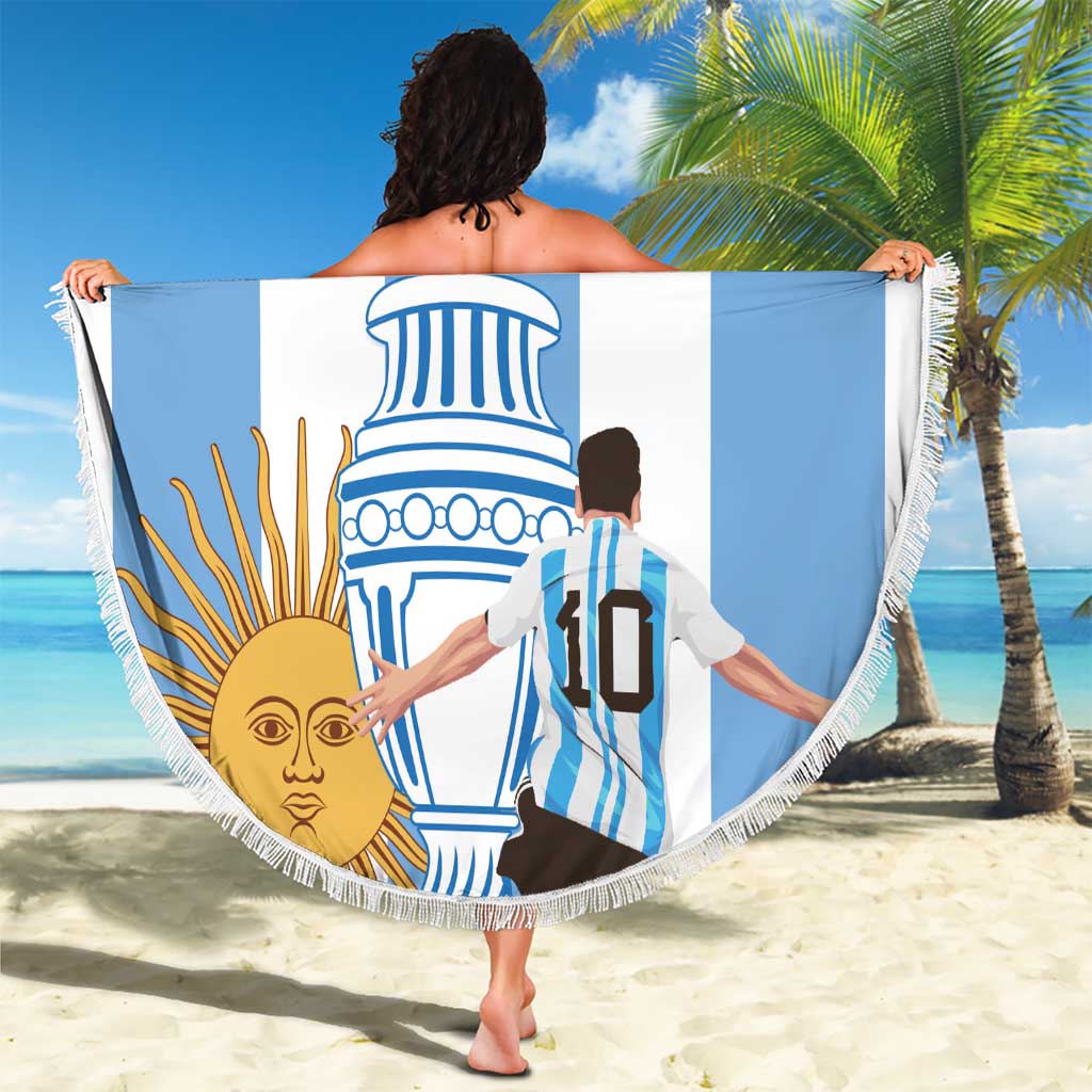 Custom Argentina Football Beach Blanket Go Champions 2024 - Wonder Print Shop