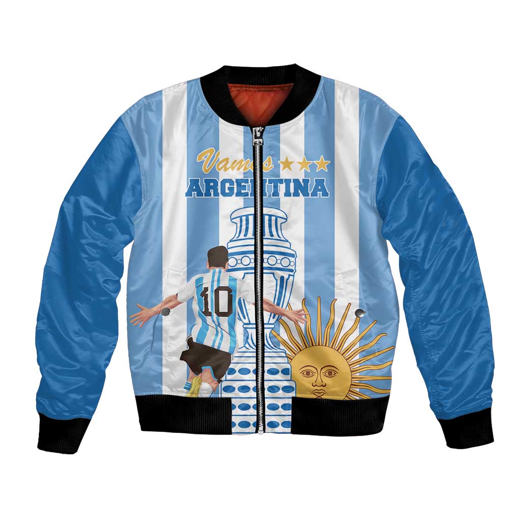 Custom Argentina Football Bomber Jacket Go Champions 2024 - Wonder Print Shop