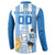 Custom Argentina Football Button Sweatshirt Go Champions 2024 - Wonder Print Shop