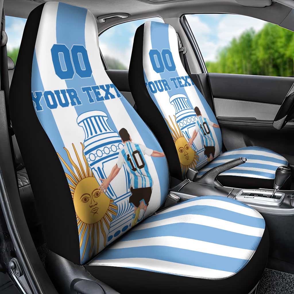 Custom Argentina Football Car Seat Cover Go Champions 2024 - Wonder Print Shop
