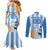 Custom Argentina Football Couples Matching Mermaid Dress and Long Sleeve Button Shirt Go Champions 2024