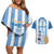 Custom Argentina Football Couples Matching Off Shoulder Short Dress and Hawaiian Shirt Go Champions 2024 - Wonder Print Shop