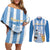 Custom Argentina Football Couples Matching Off Shoulder Short Dress and Long Sleeve Button Shirt Go Champions 2024 - Wonder Print Shop