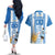 Custom Argentina Football Couples Matching Off The Shoulder Long Sleeve Dress and Hawaiian Shirt Go Champions 2024 - Wonder Print Shop
