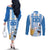 Custom Argentina Football Couples Matching Off The Shoulder Long Sleeve Dress and Long Sleeve Button Shirt Go Champions 2024
