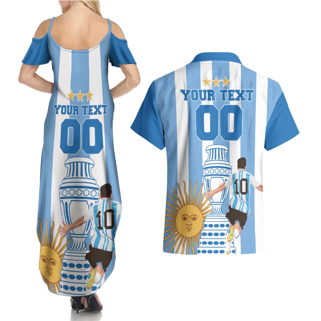 Custom Argentina Football Couples Matching Summer Maxi Dress and Hawaiian Shirt Go Champions 2024 - Wonder Print Shop