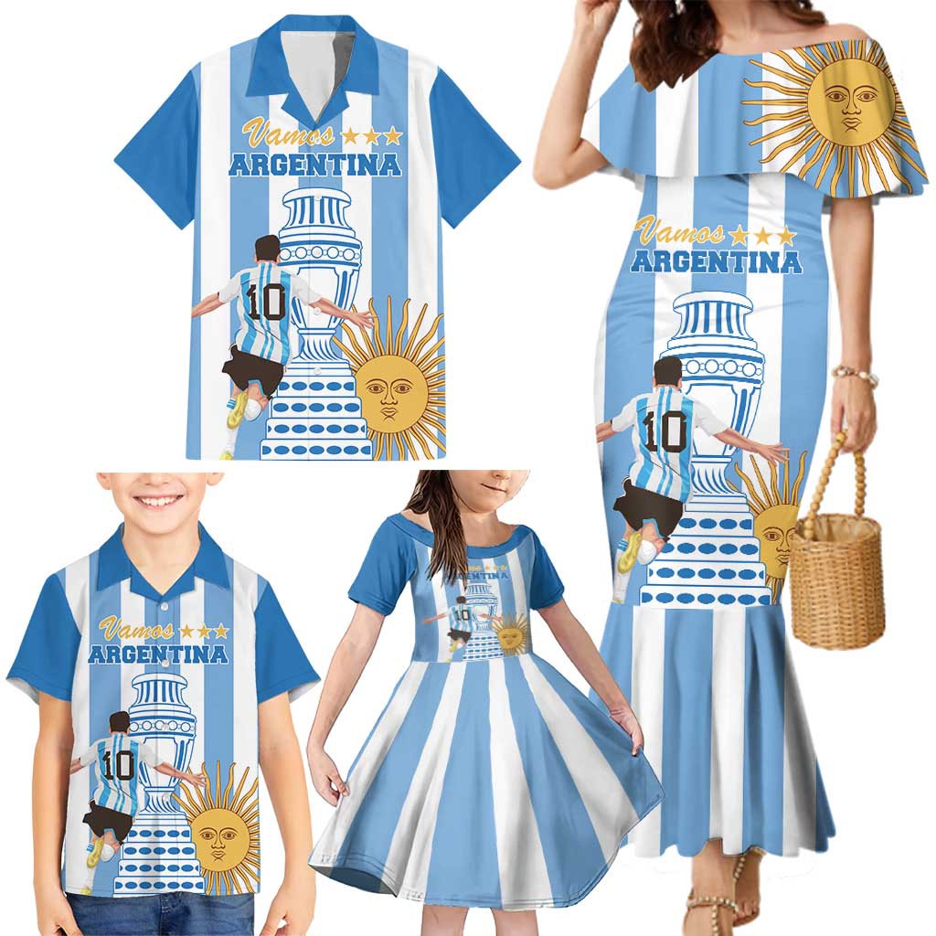Custom Argentina Football Family Matching Mermaid Dress and Hawaiian Shirt Go Champions 2024 - Wonder Print Shop
