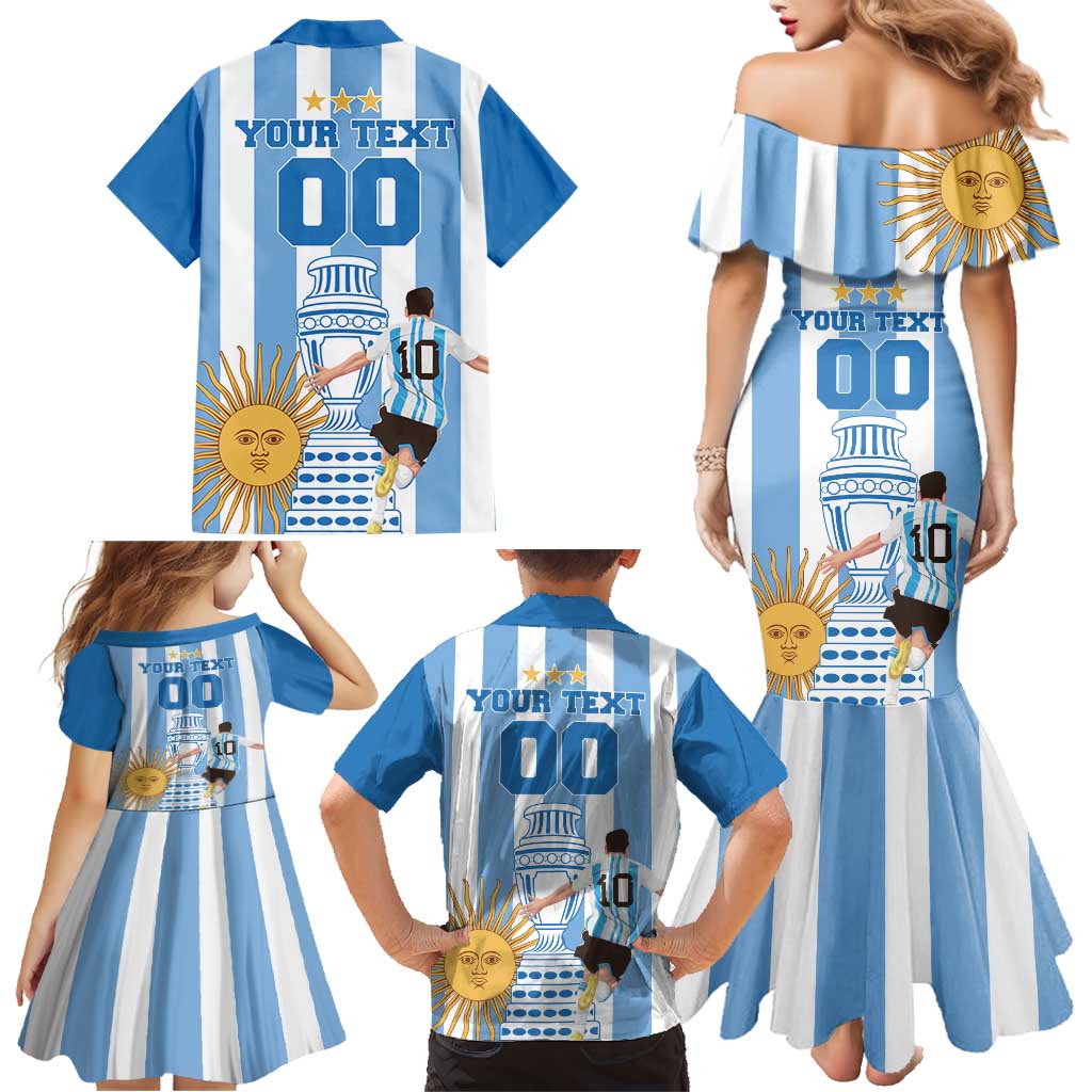 Custom Argentina Football Family Matching Mermaid Dress and Hawaiian Shirt Go Champions 2024 - Wonder Print Shop