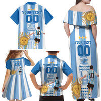 Custom Argentina Football Family Matching Off Shoulder Maxi Dress and Hawaiian Shirt Go Champions 2024 - Wonder Print Shop