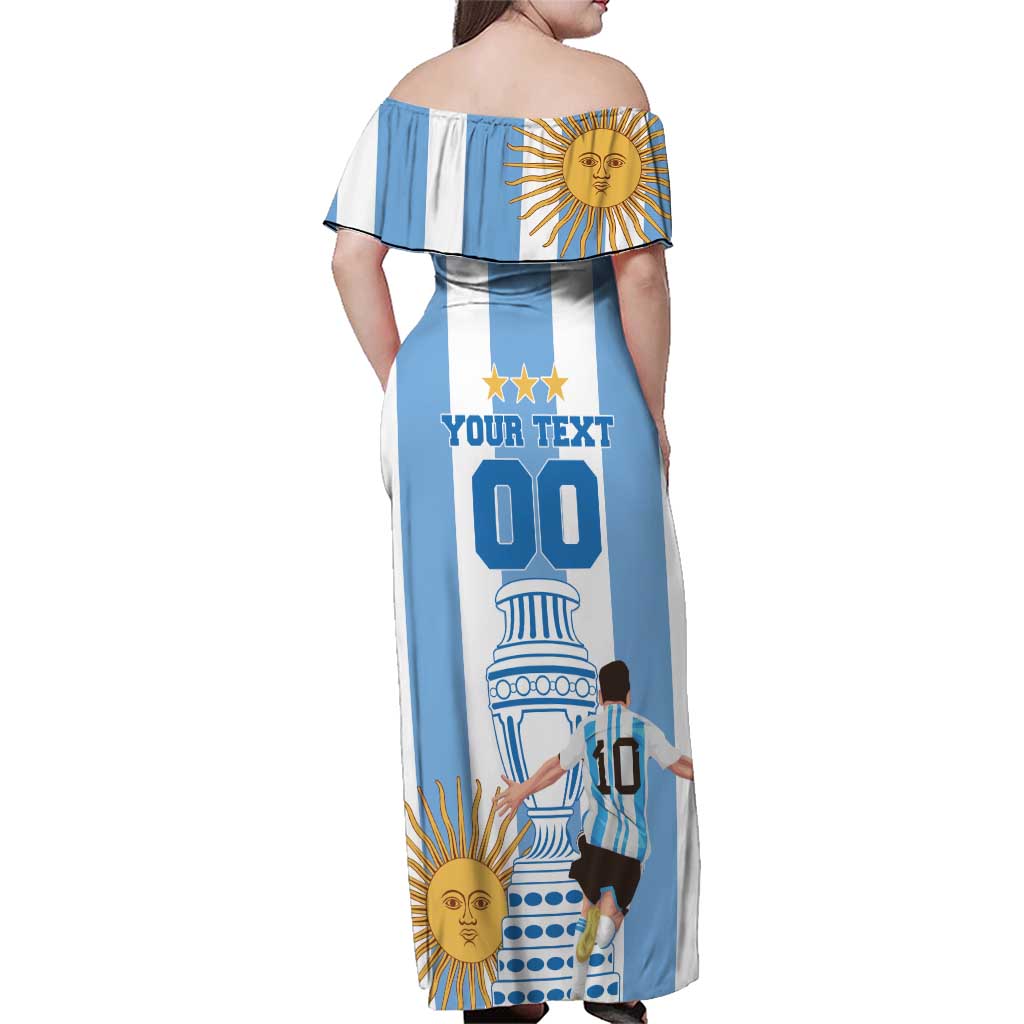 Custom Argentina Football Family Matching Off Shoulder Maxi Dress and Hawaiian Shirt Go Champions 2024 - Wonder Print Shop