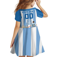 Custom Argentina Football Family Matching Off Shoulder Short Dress and Hawaiian Shirt Go Champions 2024 - Wonder Print Shop
