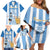Custom Argentina Football Family Matching Off Shoulder Short Dress and Hawaiian Shirt Go Champions 2024 - Wonder Print Shop