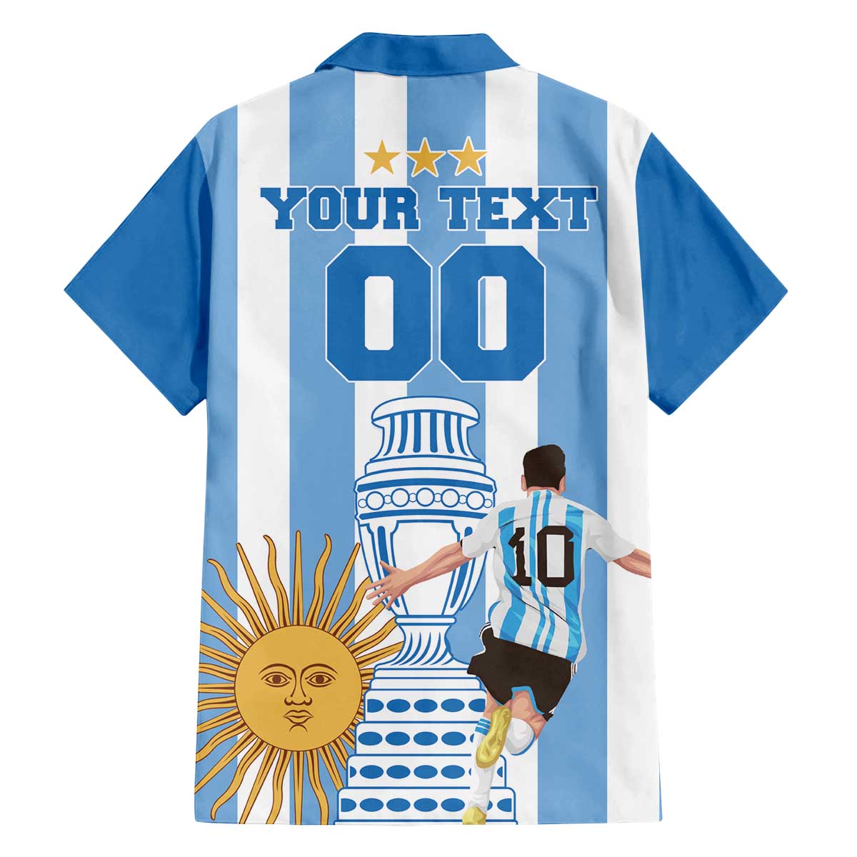 Custom Argentina Football Family Matching Off Shoulder Short Dress and Hawaiian Shirt Go Champions 2024 - Wonder Print Shop