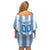 Custom Argentina Football Family Matching Off Shoulder Short Dress and Hawaiian Shirt Go Champions 2024 - Wonder Print Shop