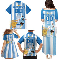 Custom Argentina Football Family Matching Puletasi and Hawaiian Shirt Go Champions 2024 - Wonder Print Shop