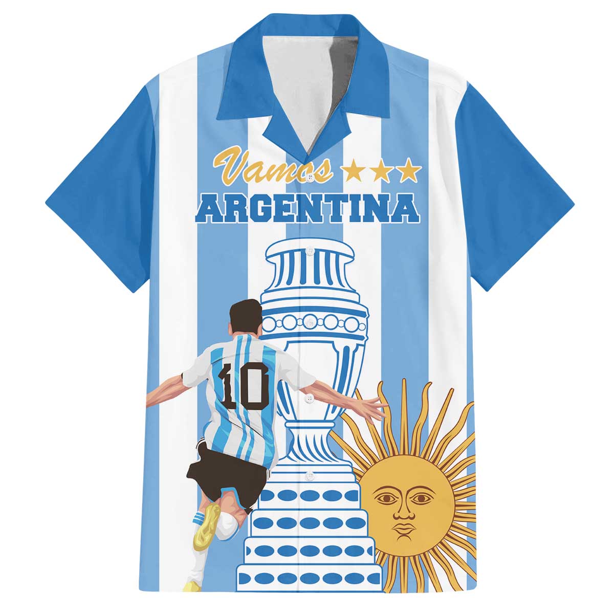 Custom Argentina Football Family Matching Puletasi and Hawaiian Shirt Go Champions 2024 - Wonder Print Shop