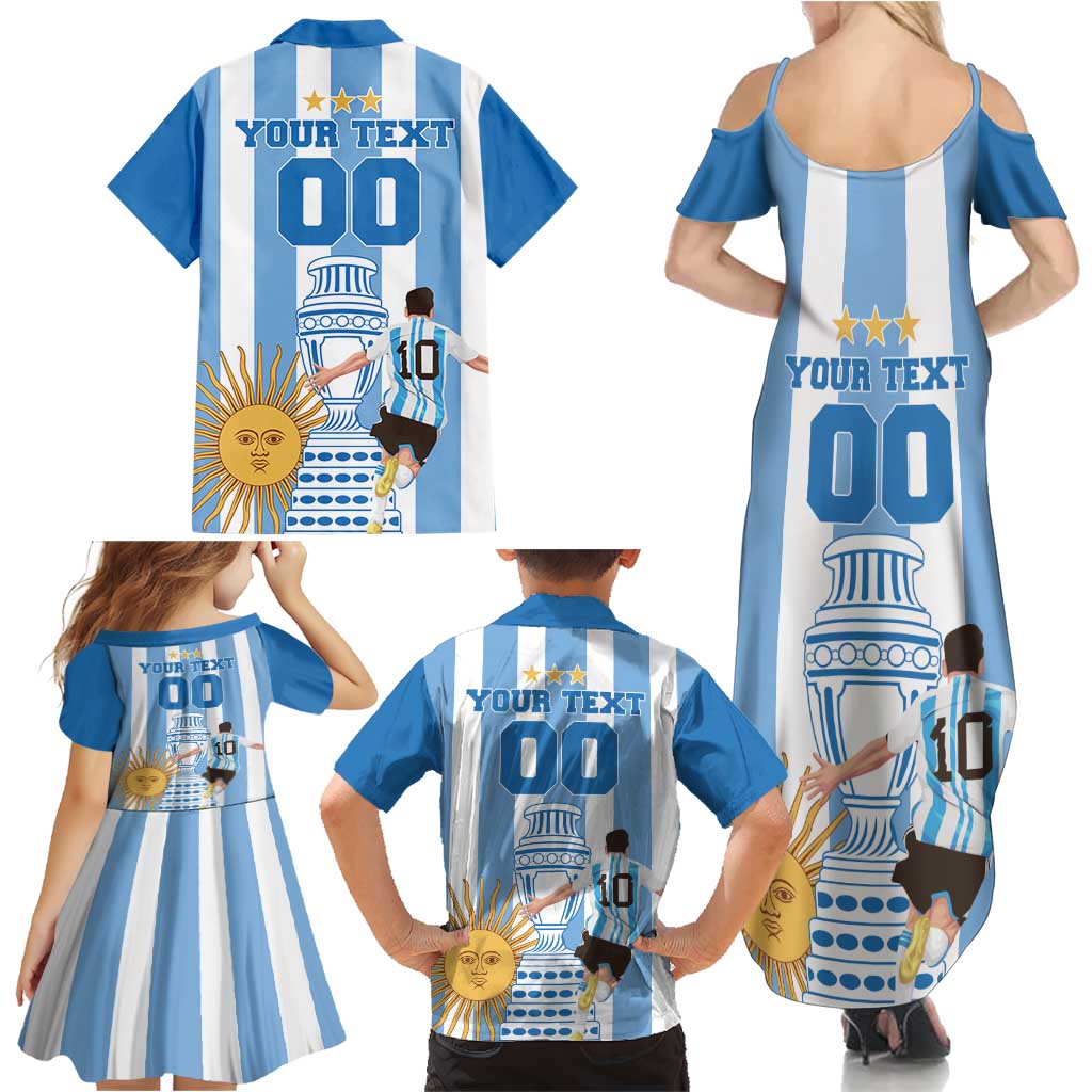 Custom Argentina Football Family Matching Summer Maxi Dress and Hawaiian Shirt Go Champions 2024 - Wonder Print Shop