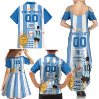 Custom Argentina Football Family Matching Summer Maxi Dress and Hawaiian Shirt Go Champions 2024 - Wonder Print Shop