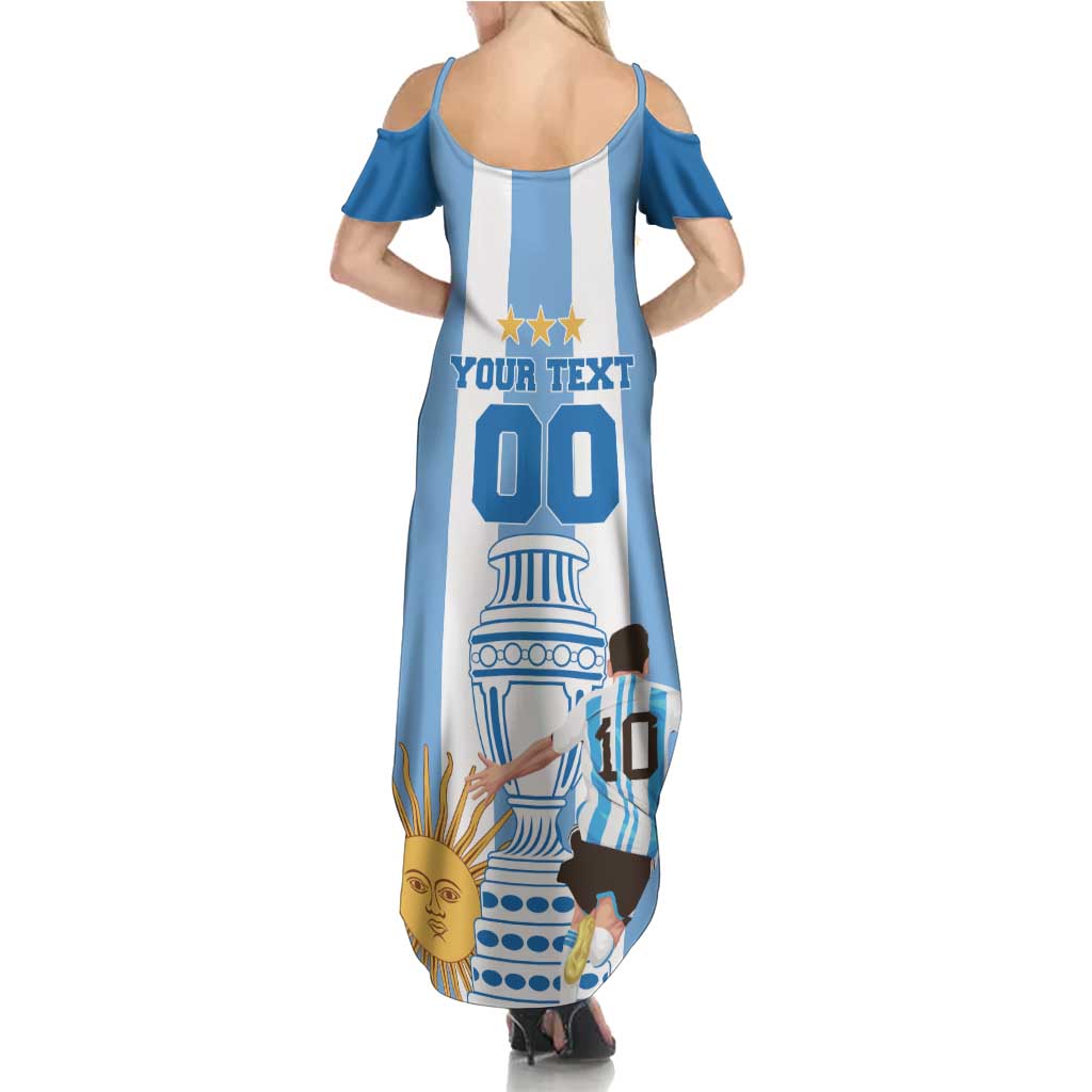 Custom Argentina Football Family Matching Summer Maxi Dress and Hawaiian Shirt Go Champions 2024 - Wonder Print Shop