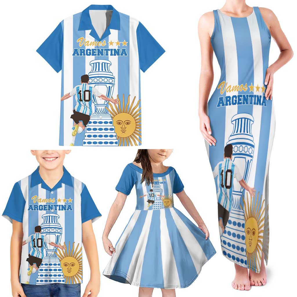 Custom Argentina Football Family Matching Tank Maxi Dress and Hawaiian Shirt Go Champions 2024 - Wonder Print Shop