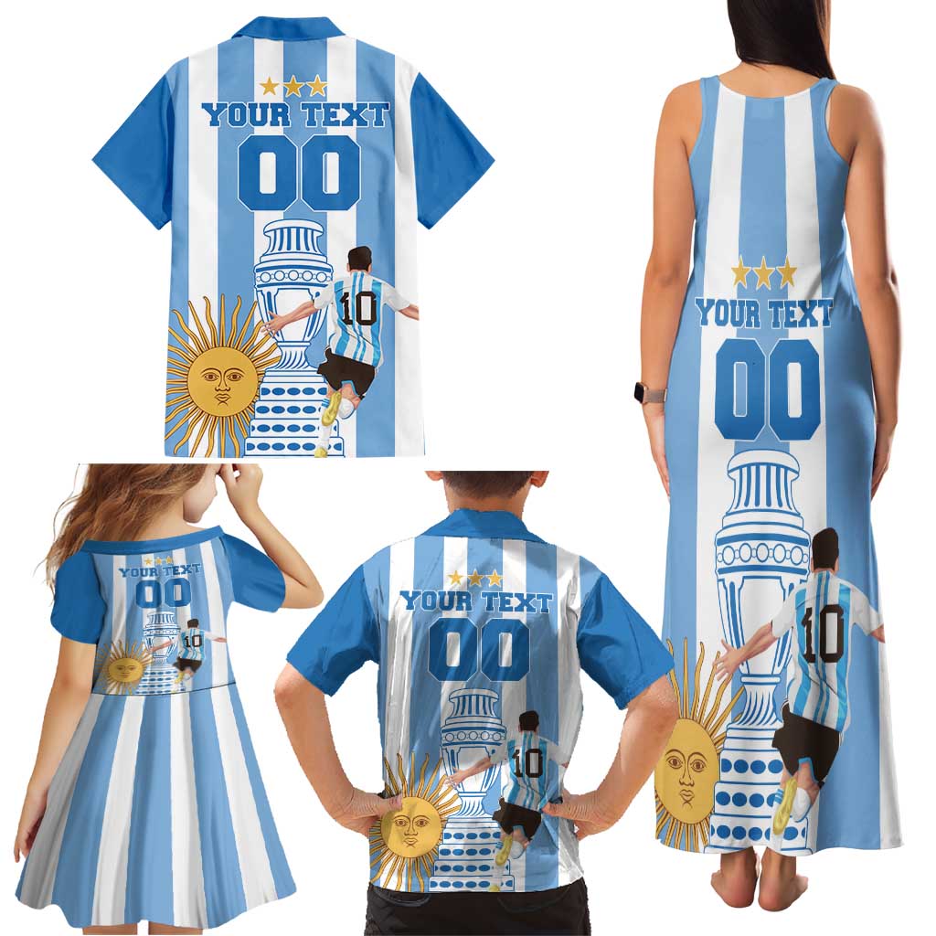 Custom Argentina Football Family Matching Tank Maxi Dress and Hawaiian Shirt Go Champions 2024 - Wonder Print Shop