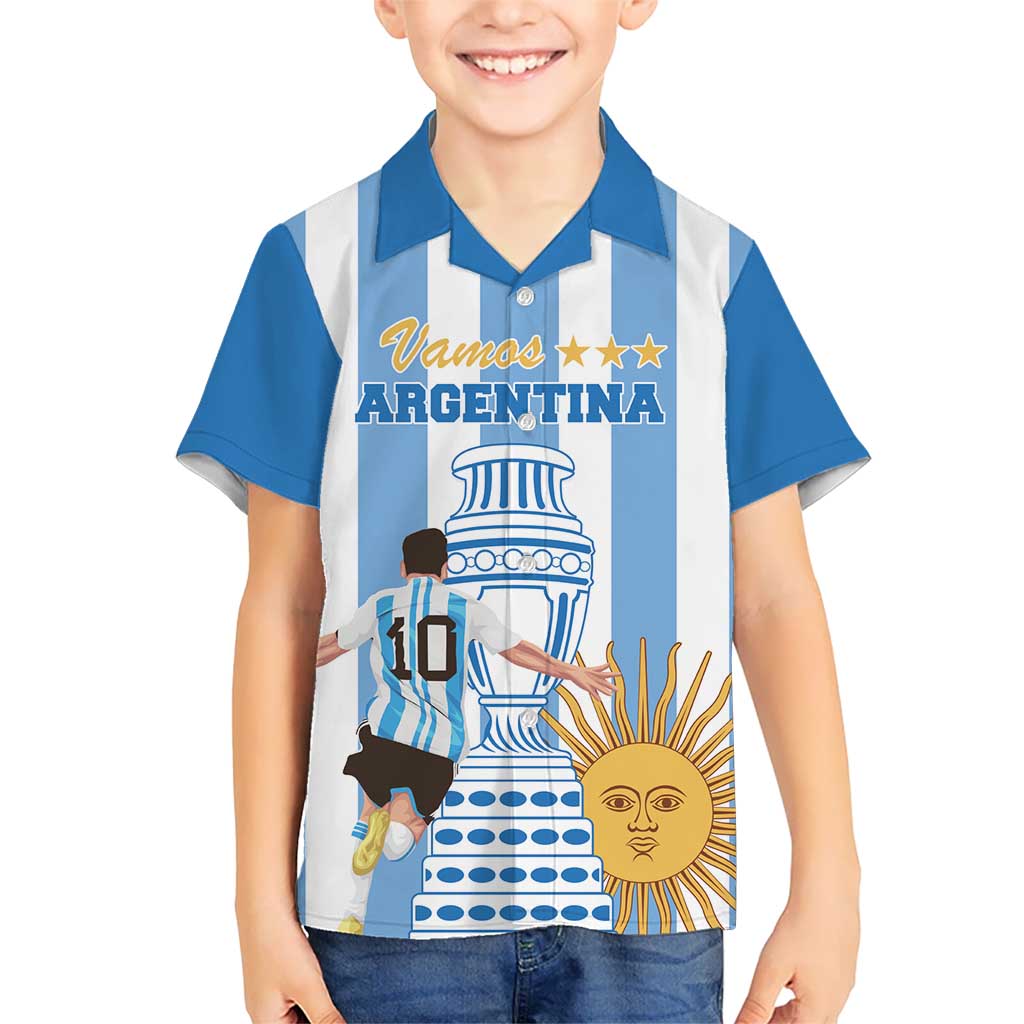 Custom Argentina Football Kid Hawaiian Shirt Go Champions 2024 - Wonder Print Shop