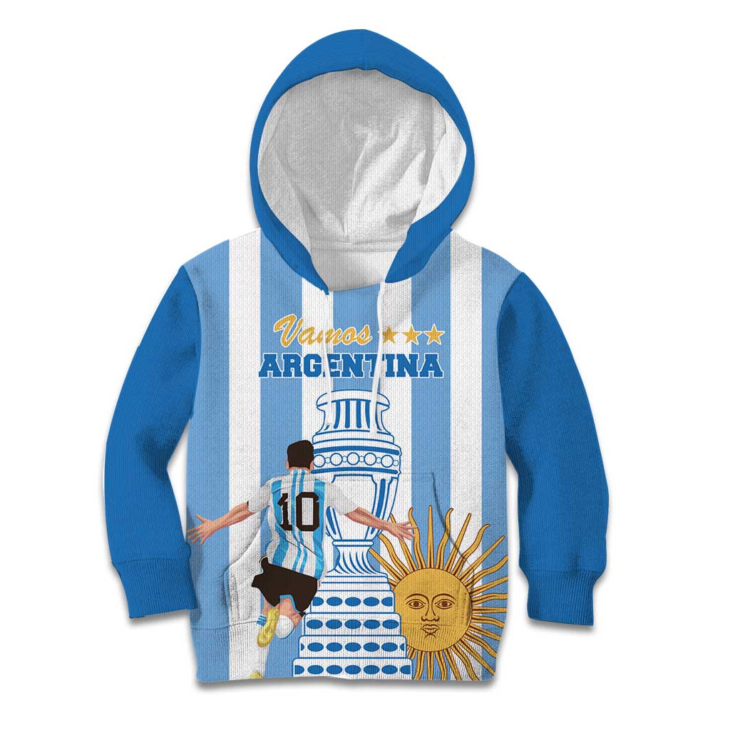 Custom Argentina Football Kid Hoodie Go Champions 2024 - Wonder Print Shop