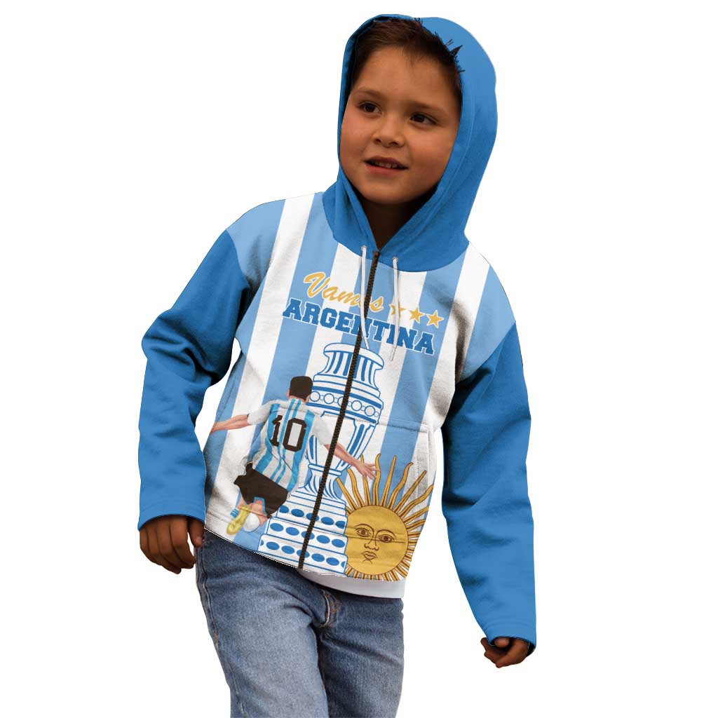 Custom Argentina Football Kid Hoodie Go Champions 2024 - Wonder Print Shop