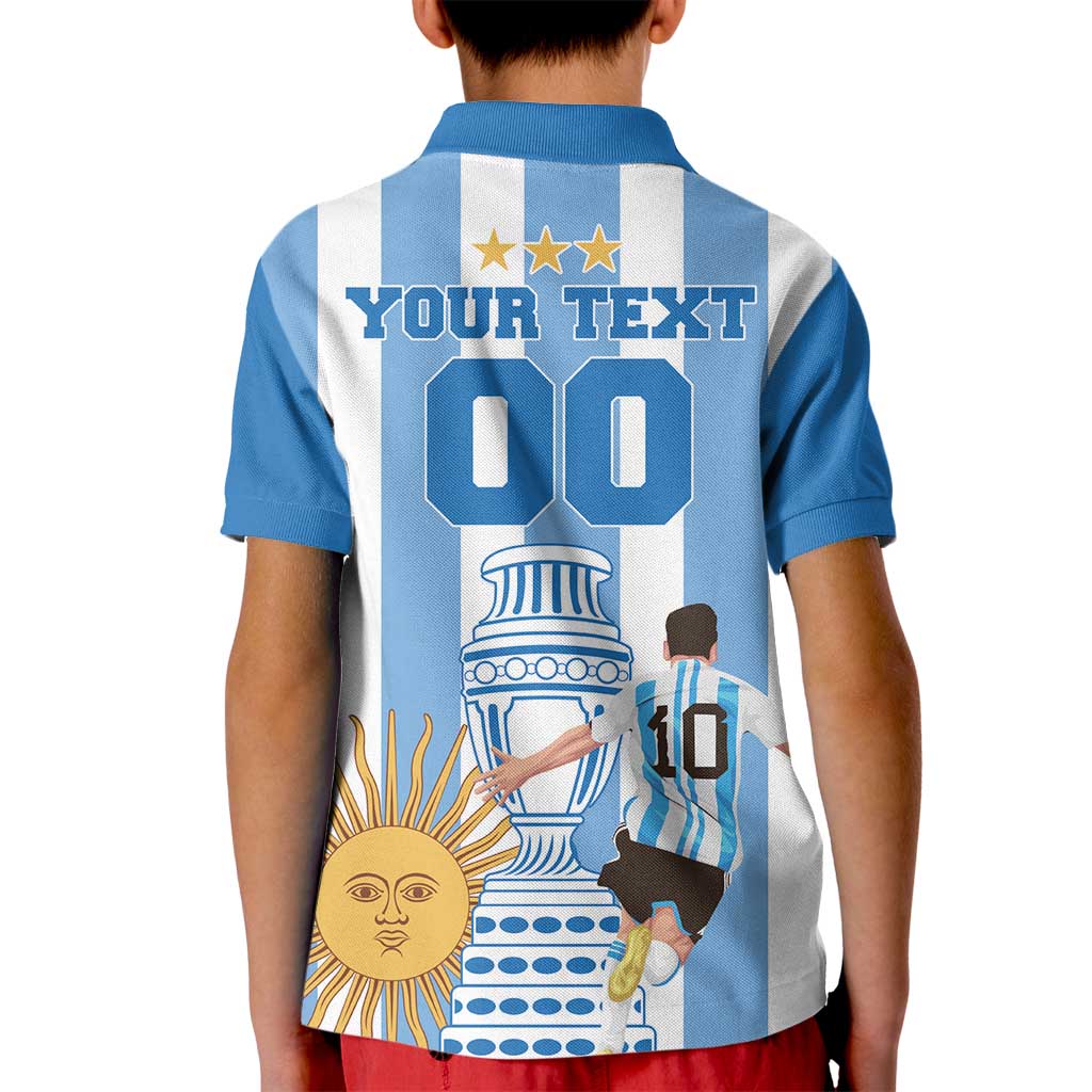 Custom Argentina Football Kid Polo Shirt Go Champions 2024 - Wonder Print Shop