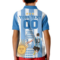 Custom Argentina Football Kid Polo Shirt Go Champions 2024 - Wonder Print Shop
