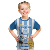Custom Argentina Football Kid T Shirt Go Champions 2024 - Wonder Print Shop