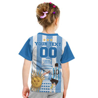 Custom Argentina Football Kid T Shirt Go Champions 2024 - Wonder Print Shop