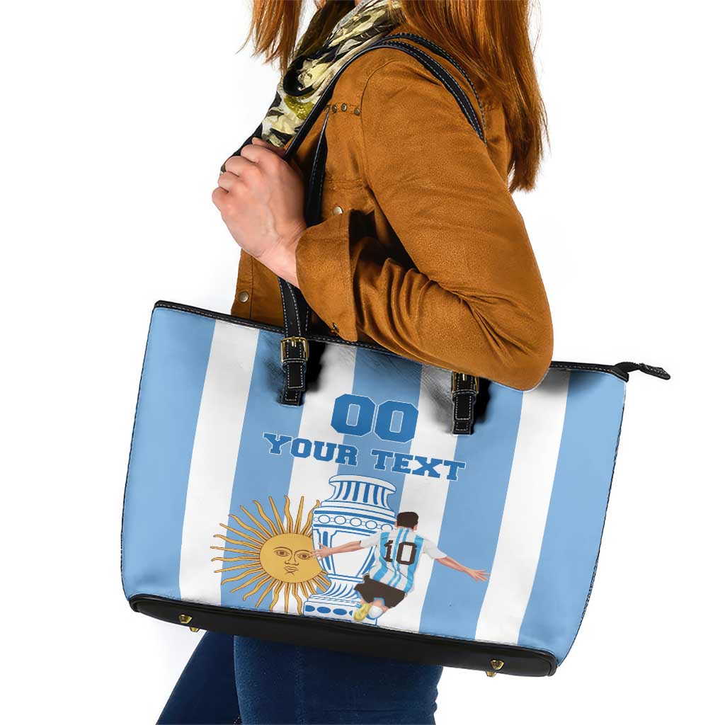 Custom Argentina Football Leather Tote Bag Go Champions 2024 - Wonder Print Shop