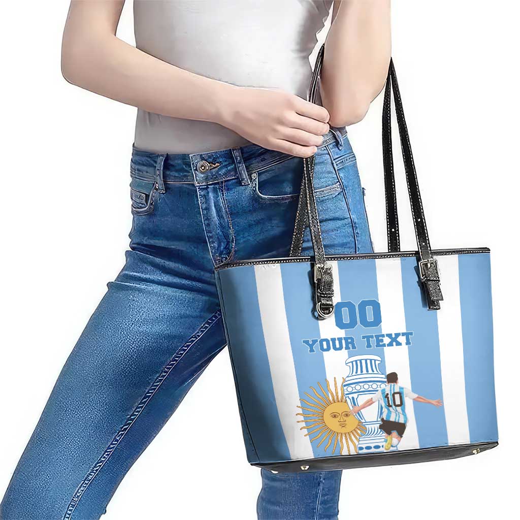 Custom Argentina Football Leather Tote Bag Go Champions 2024 - Wonder Print Shop