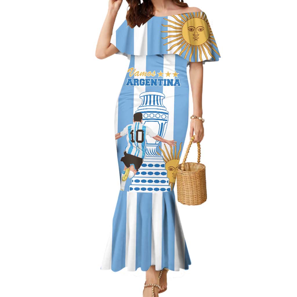 Custom Argentina Football Mermaid Dress Go Champions 2024 - Wonder Print Shop