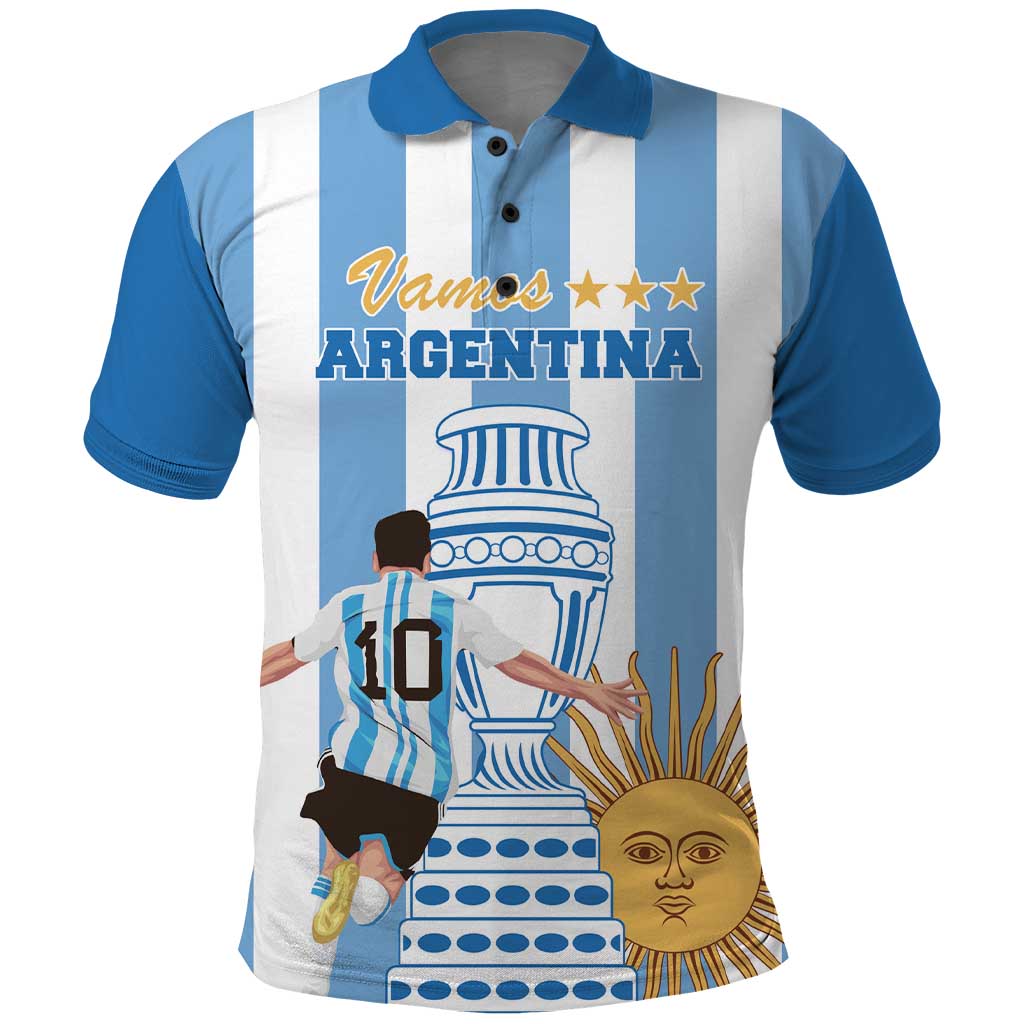 Custom Argentina Football Polo Shirt Go Champions 2024 - Wonder Print Shop
