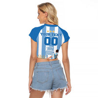 Custom Argentina Football Raglan Cropped T Shirt Go Champions 2024 - Wonder Print Shop
