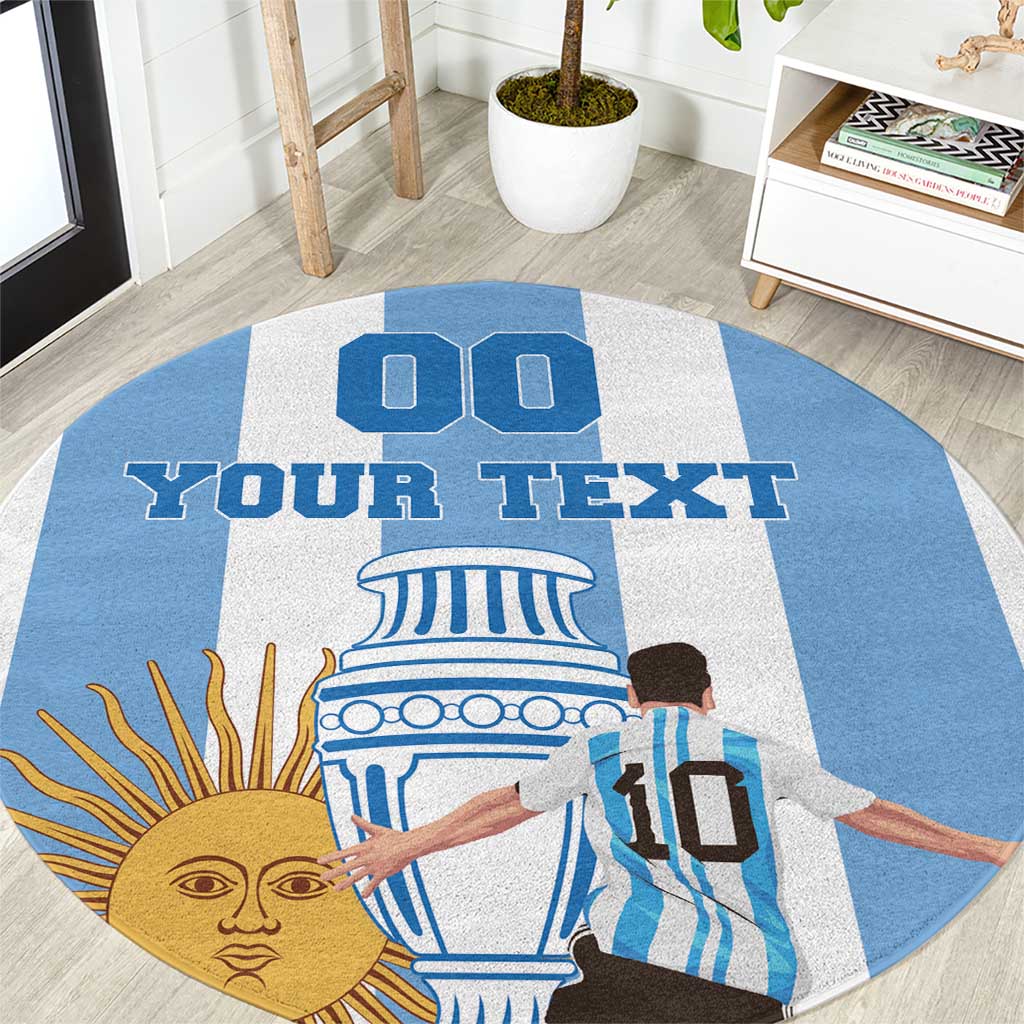 Custom Argentina Football Round Carpet Go Champions 2024