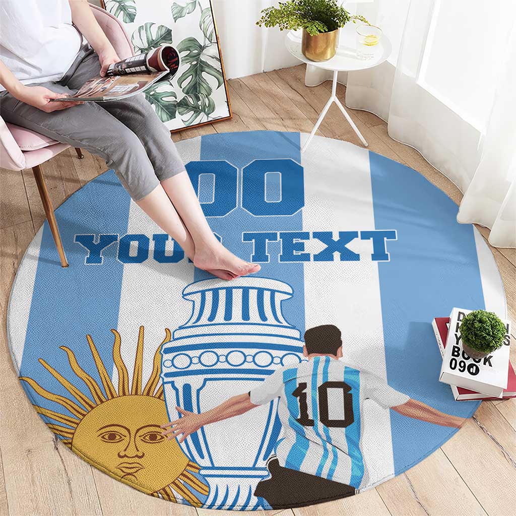 Custom Argentina Football Round Carpet Go Champions 2024