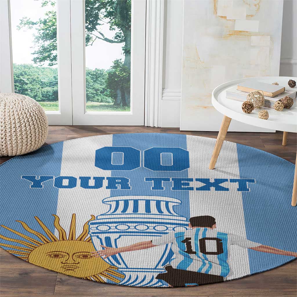 Custom Argentina Football Round Carpet Go Champions 2024