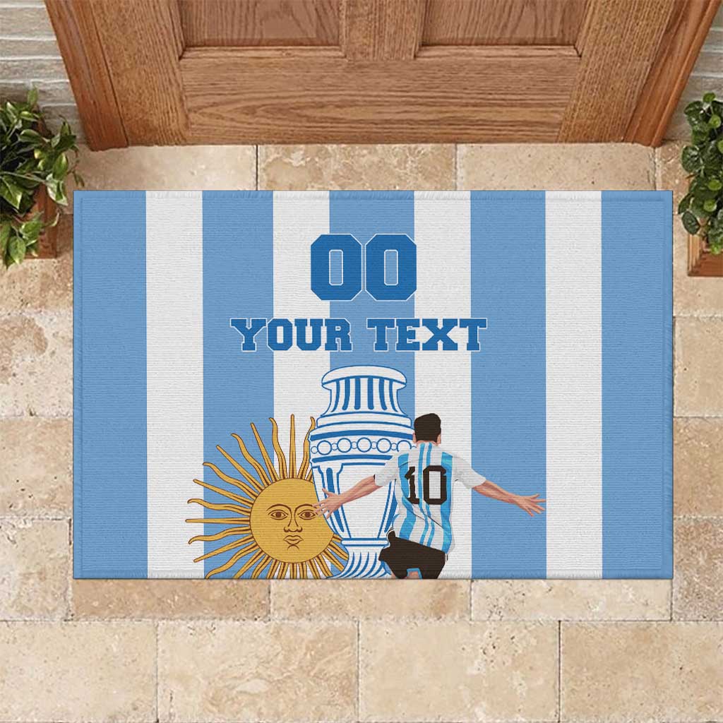 Custom Argentina Football Rubber Doormat Go Champions 2024 - Wonder Print Shop