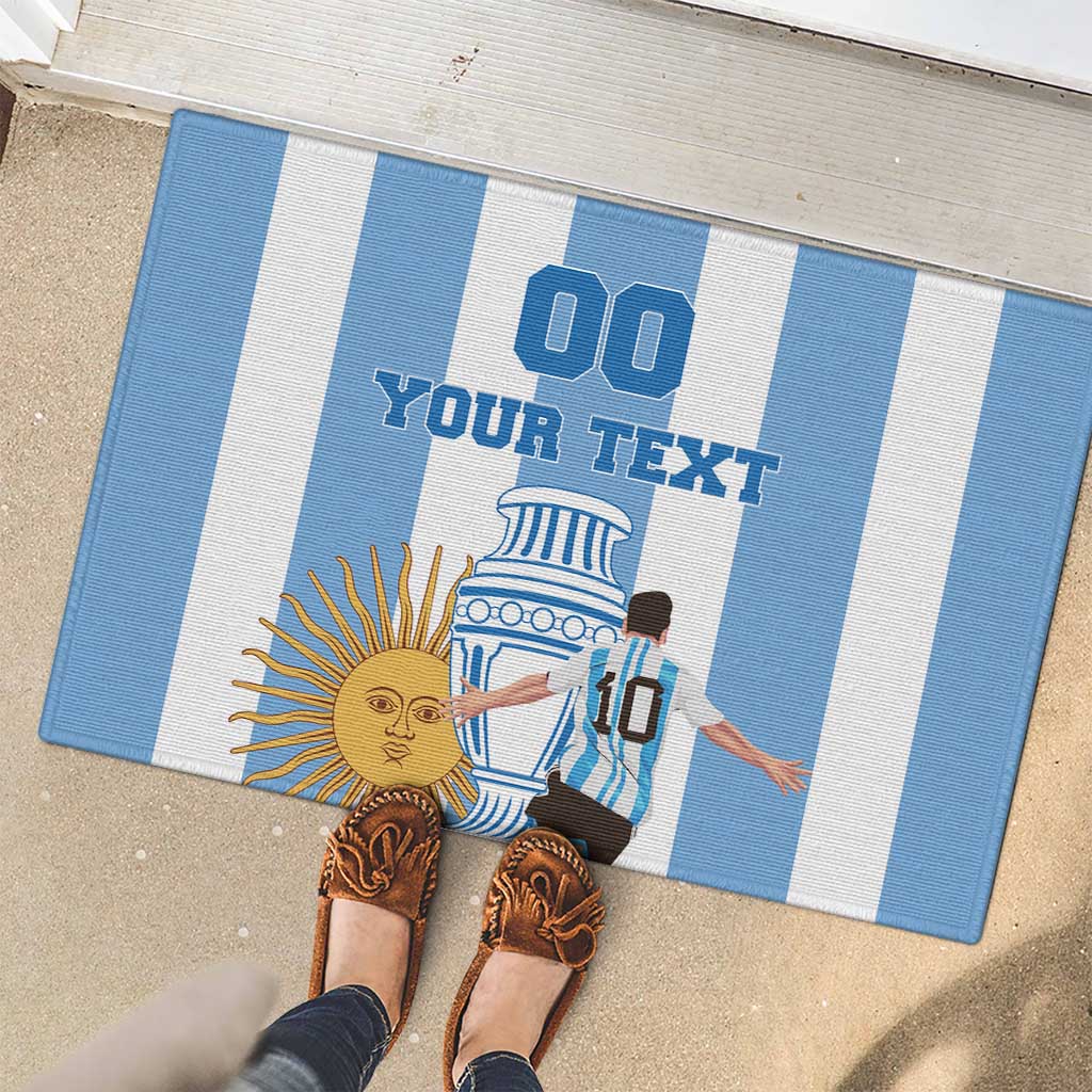 Custom Argentina Football Rubber Doormat Go Champions 2024 - Wonder Print Shop