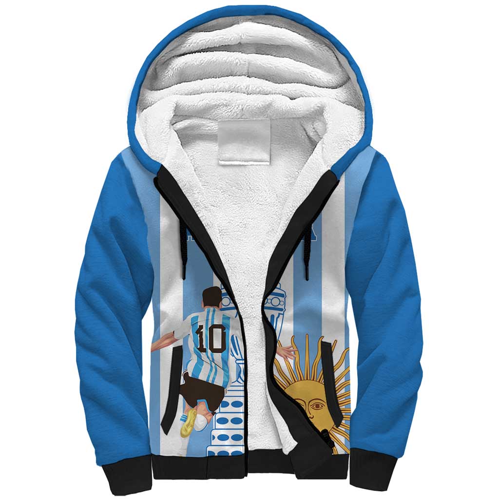Custom Argentina Football Sherpa Hoodie Go Champions 2024 - Wonder Print Shop
