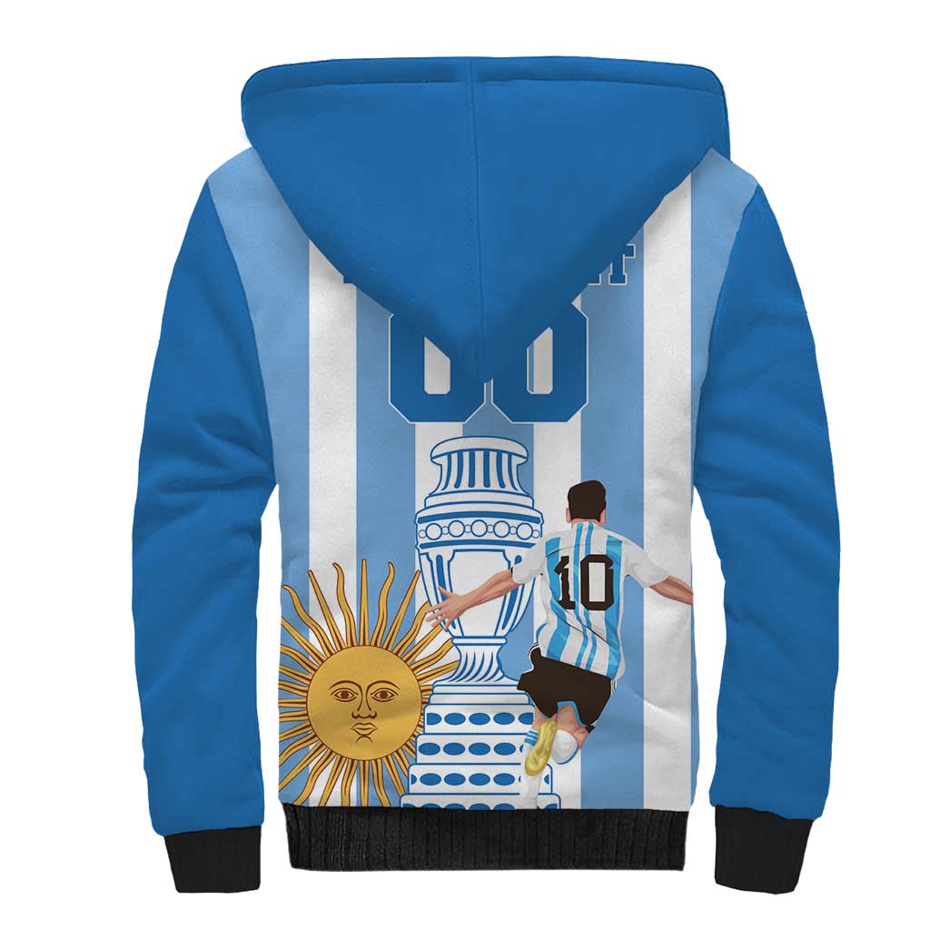 Custom Argentina Football Sherpa Hoodie Go Champions 2024 - Wonder Print Shop
