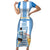 Custom Argentina Football Short Sleeve Bodycon Dress Go Champions 2024 - Wonder Print Shop