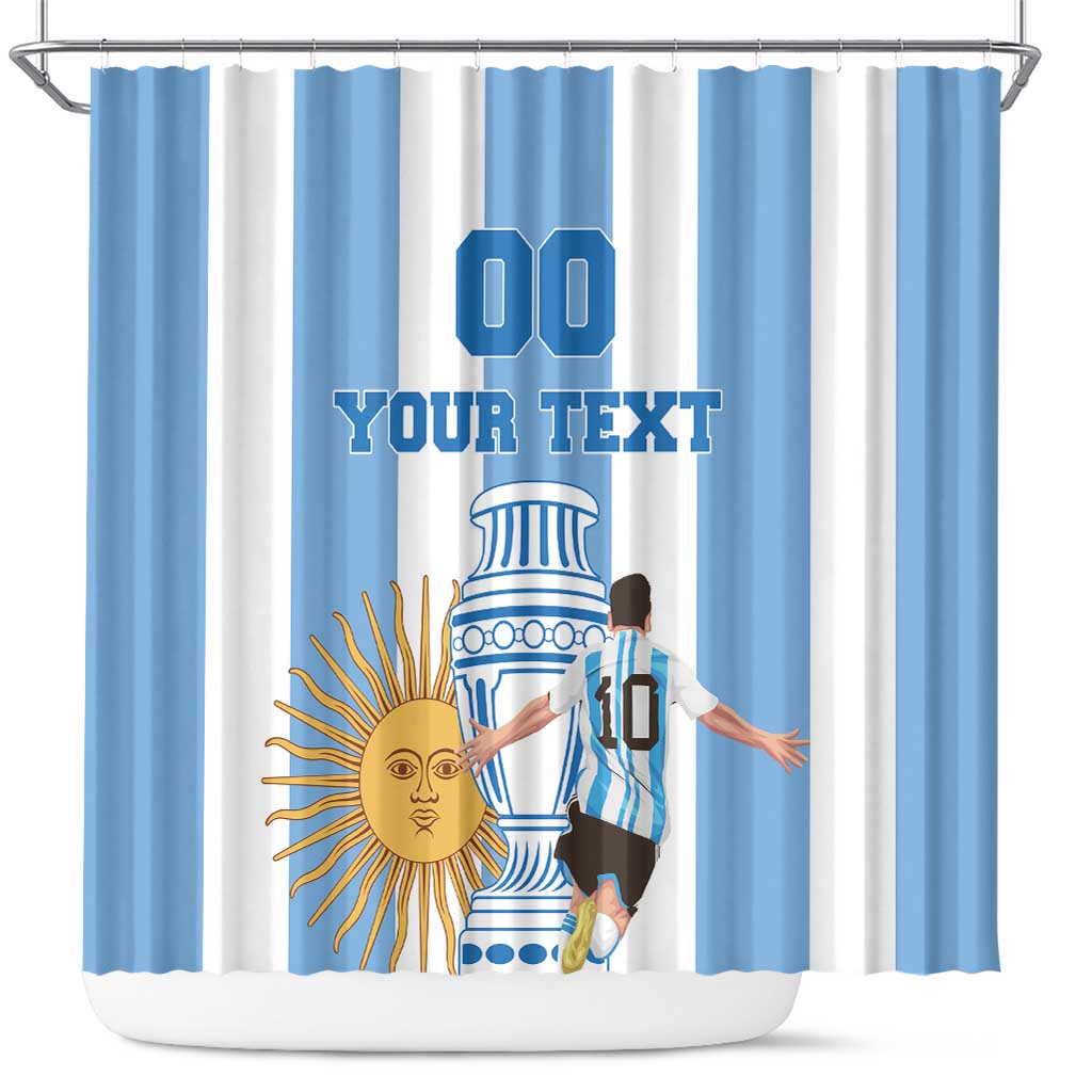 Custom Argentina Football Shower Curtain Go Champions 2024