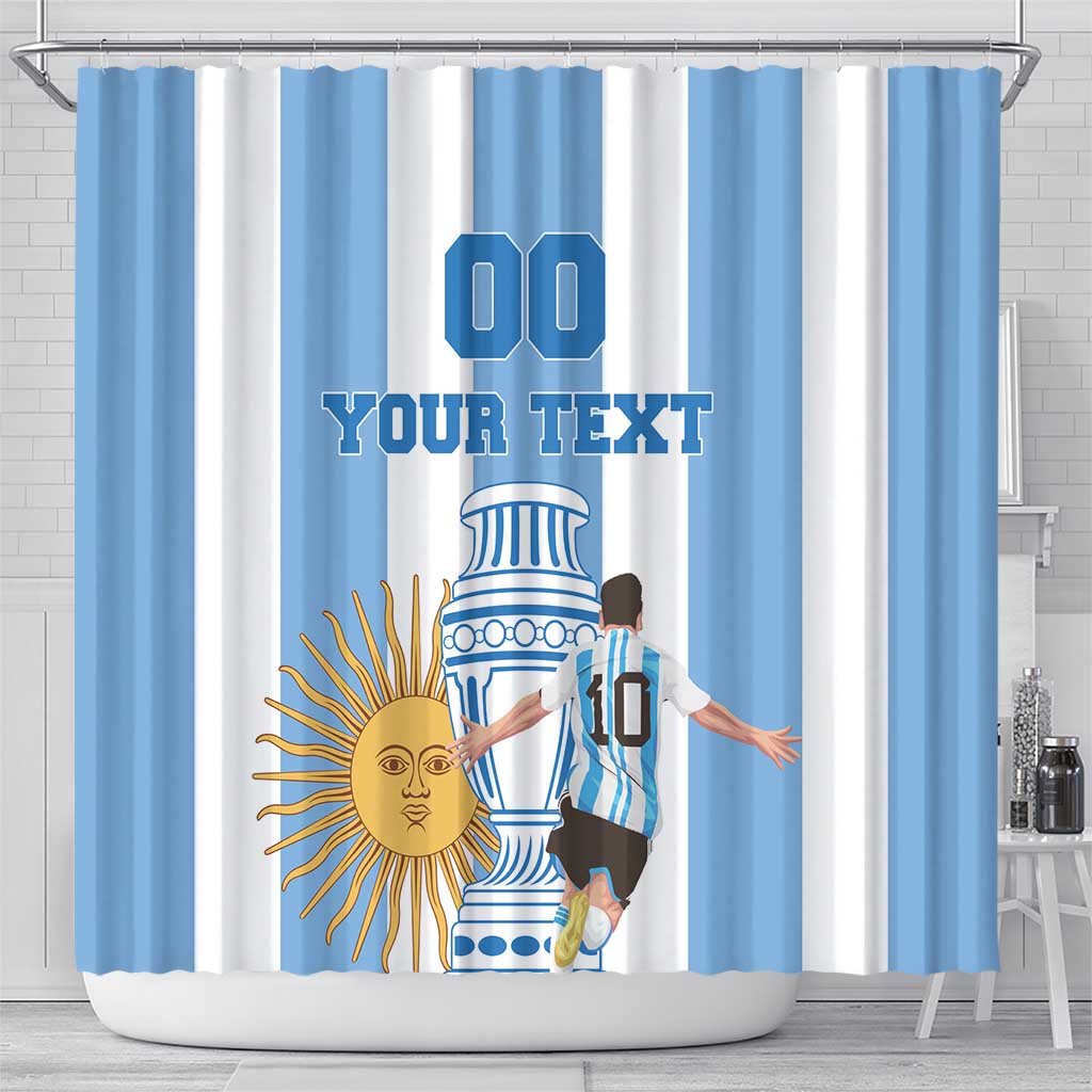 Custom Argentina Football Shower Curtain Go Champions 2024