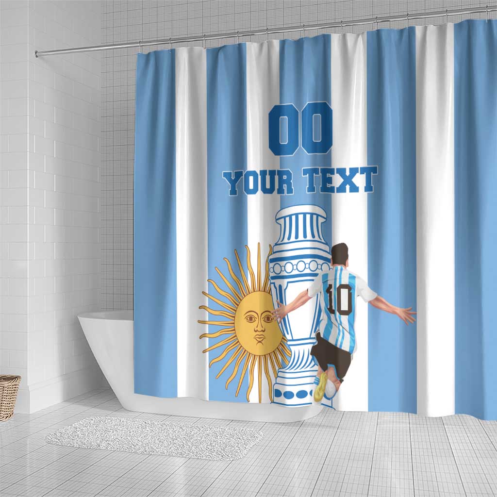 Custom Argentina Football Shower Curtain Go Champions 2024