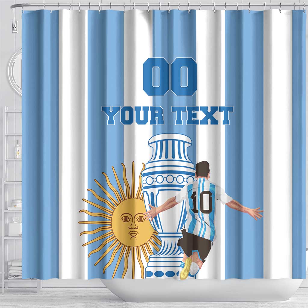 Custom Argentina Football Shower Curtain Go Champions 2024