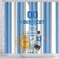 Custom Argentina Football Shower Curtain Go Champions 2024